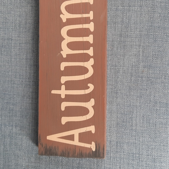 Solid Wood Shelf Sitter Sign Rustic Autumn Gatherings Thanksgiving Fall Harvest - Picture 3 of 4